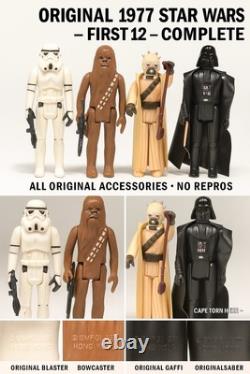 Figurines Vintage Star Wars des 12 Premiers x4 Complètes Originales 1977 Kenner Palitoy