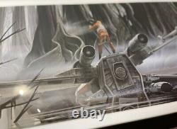 Impression d'art conceptuel X-Wing de Ralph McQuarrie ESB encadrée Star Wars vintage 1980