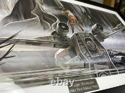 Impression d'art conceptuel X-Wing de Ralph McQuarrie ESB encadrée Star Wars vintage 1980