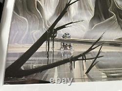 Impression d'art conceptuel X-Wing de Ralph McQuarrie ESB encadrée Star Wars vintage 1980