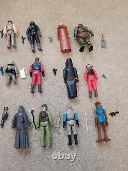Lot d'emplois de figurines Star Wars vintage - 18 figurines complètes avec accessoires authentiques