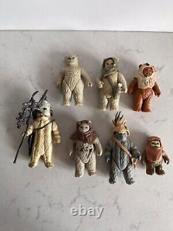 Lot d'emplois groupés de figurines vintage Star Wars Ewoks plus les derniers 17 Warok Paploo Lumat