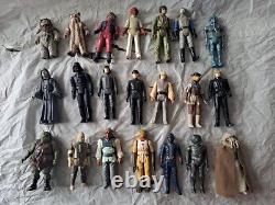 Lot d'ensemble de 22 figurines d'action Kenner Star Wars de 1977 à 1985 vintage