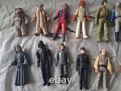 Lot d'ensemble de 22 figurines d'action Kenner Star Wars de 1977 à 1985 vintage