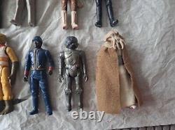 Lot d'ensemble de 22 figurines d'action Kenner Star Wars de 1977 à 1985 vintage