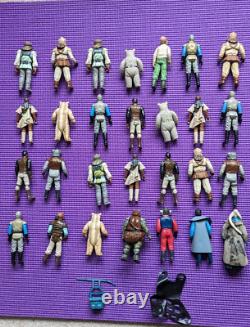 Lot de 28 véritables figurines d'action rétro vintage Star Wars originales de Kenner
