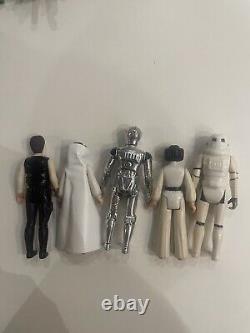 Lot de figurines Star Wars vintage Princesse, Han, Stormtrooper, Droïde de l'Étoile de la Mort