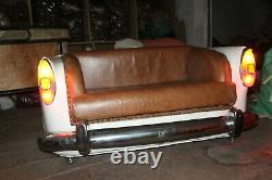 Main Vintage Car Sofa Leather Tufted Chesterfield Restoration Style Retro