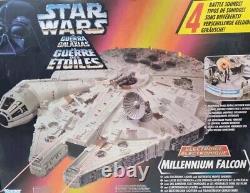 Millenium Falcon électronique de Kenner de 1995 dans sa boîte avec décalcomanies vintage Star Wars