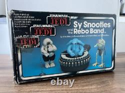 Original vintage Star Wars ROTJ Sy Snootles et le Max Rebo Band + boîte tri logo