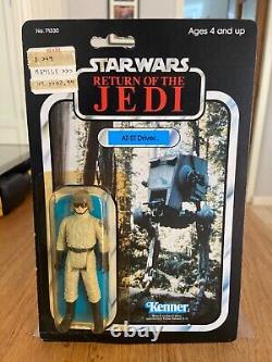 Pilote AT-ST Star Wars Vintage ROTJ Kenner 77 Retour de la carte MOC. Percé. Bulle parfaite