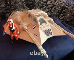 RARE PINK ALL ORIGINAL SNOW SPEEDER, BOÎTE INSTRUCTIONS + FIGURINE star wars vintage