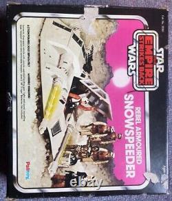 RARE PINK ALL ORIGINAL SNOW SPEEDER, BOÎTE INSTRUCTIONS + FIGURINE star wars vintage