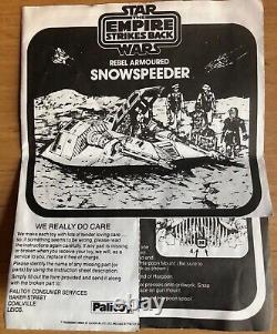 RARE PINK ALL ORIGINAL SNOW SPEEDER, BOÎTE INSTRUCTIONS + FIGURINE star wars vintage