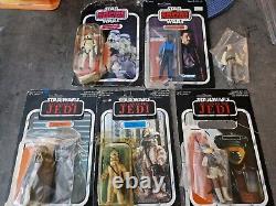 Star Wars 5 X Figurines Vintage Originales des Années 80 Avec Cartes d'Appui Leia Lando Logray