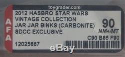 Star Wars Jar Jar Binks En Carbonite Afa 90 Sdcc 2012 Exclusif Vintage Rare