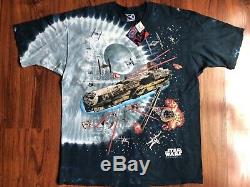 Star Wars T-shirt Sz XL Vintage Liquide Bleu Tye Dye 1997 Lucas Films Tn-o