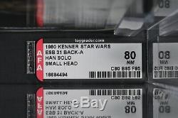 Star Wars Vintage Han Solo Petite Tête Esb 31 Dos-a Afa 80 (80/85/85) Moc
