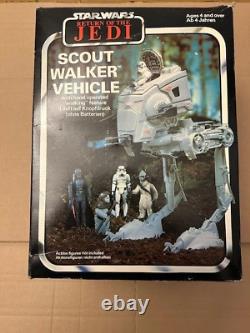 Star Wars Vintage Original 1983 ROTJ AT-ST Scout Walker avec boîte et instructions