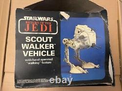 Star Wars Vintage Original 1983 ROTJ AT-ST Scout Walker avec boîte et instructions