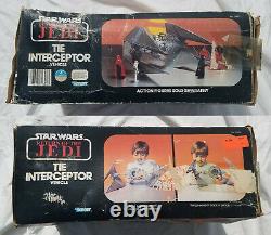 Star Wars Vintage Tie Interceptor Véhicule Original Box Insert Unused 1983 Travaux