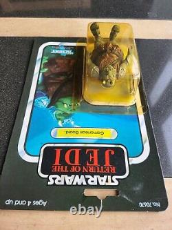 Star Wars vintage 1983 Kenner Gamorrean Guard 65 arrière. MOC Carded Macau en boîtier