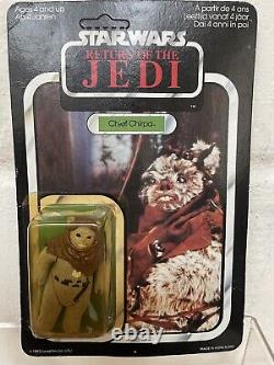 Star Wars vintage Le Retour du Jedi Chef Chirpa Ewok Figurine d'action sur carte