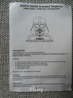 Téléphone animé vintage Star Wars Darth Vader MINT & PARFAIT