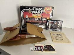 Véhicule Landspeeder Star Wars Kenner Vintage 1983 avec boîte, autocollants et insert en presque état neuf