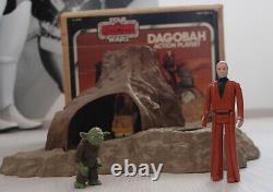 Vintage 1981 Star Wars Dagobah Système Playset Mit Box Kenner Yoda Obi Wan
