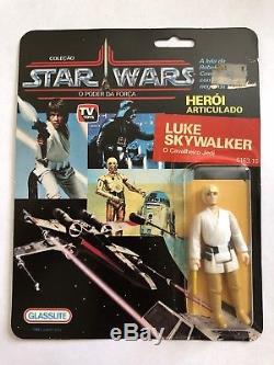 Vintage 1988 Star Wars Glasslite Luke Skywalker Brésil Cardé Ultra Rare! Lis