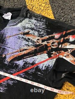 Vintage 1996 Disney Star Wars T-shirt All Over Imprimer Death Star Star Tours XL