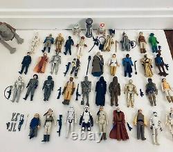 Vintage 70s / 80s Énormes Kenner Star Wars Figurine Lot De 41 + Armes Originale