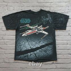 Vintage Années 90 Star Wars X-wing Tie Fighter Shirt XL L Tshirt Aop All Over Print