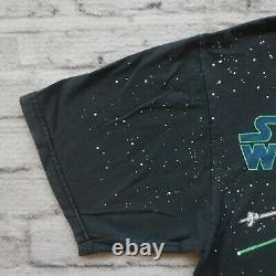 Vintage Années 90 Star Wars X-wing Tie Fighter Shirt XL L Tshirt Aop All Over Print
