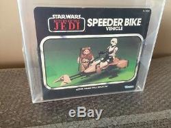Vintage Kenner 1983 Star Wars Rotj En Boîte Speeder Bike Afa 80+ Nm