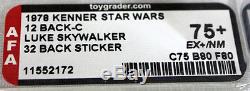 Vintage Kenner Star Wars 12 Retour-c Luke Skywalker (32 Autocollant Arrière) Afa 75+ Ex + /