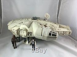 Vintage Kenner Star Wars Millennium Falcon (99%) Avec Han Et Chewie (complet)