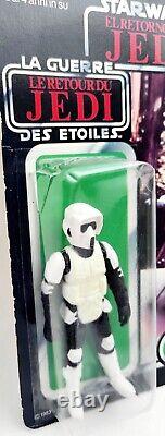 Vintage Palitoy Star Wars Le Retour du Jedi 1983 Biker Scout TriLogo MOC avec étui