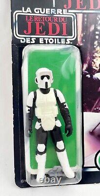 Vintage Palitoy Star Wars Le Retour du Jedi 1983 Biker Scout TriLogo MOC avec étui