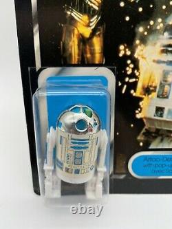 Vintage R2-d2 Pop Up Lightsaber Potf Tri Logo Moc Carded Star Wars Palitoy