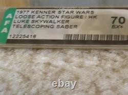Vintage Star Wars 1977 Rare Early Bird Luke Skywalker Dt Télescoping Afa 70 Coa