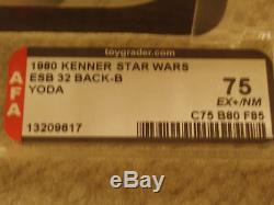 Vintage Star Wars 1980 Afa 75/80/85 Yoda Esb 32 Carte Back-b Moc Cleub Bubble