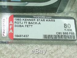 Vintage Star Wars 1983 Kawer Afa 80/85/85 Boba Fett Rotj 77 Carte De Dossier Moc
