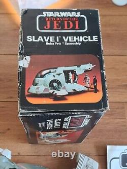 Vintage Star Wars 1983 Retour du Jedi Boîte complète de Boba Fett Slave 1 Ship