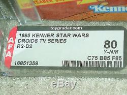 Vintage Star Wars 1985 Afa 80 Rare R2-d2 Droits Série Tv Cartoon Carte Retour Moc