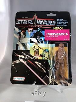 Vintage Star Wars 1988 Glasslite Brésil Chewbacca Chewy Avec Carte Ultra Rare