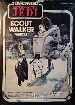 Vintage Star Wars At-st Scout Walker 1983 Mint Box 100% Plus 4 Kenner Figures