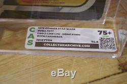 Vintage Star Wars Boba Fett Cas Classé Pas Afa Ukg Figure Et Carte Originale