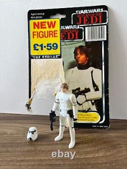 Vintage Star Wars Dernière 17 Luke Stormtrooper Avec Casque Original Et Blaster Bleu